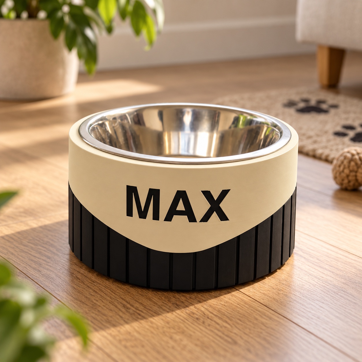 Personalised large dog bowl with the name Max